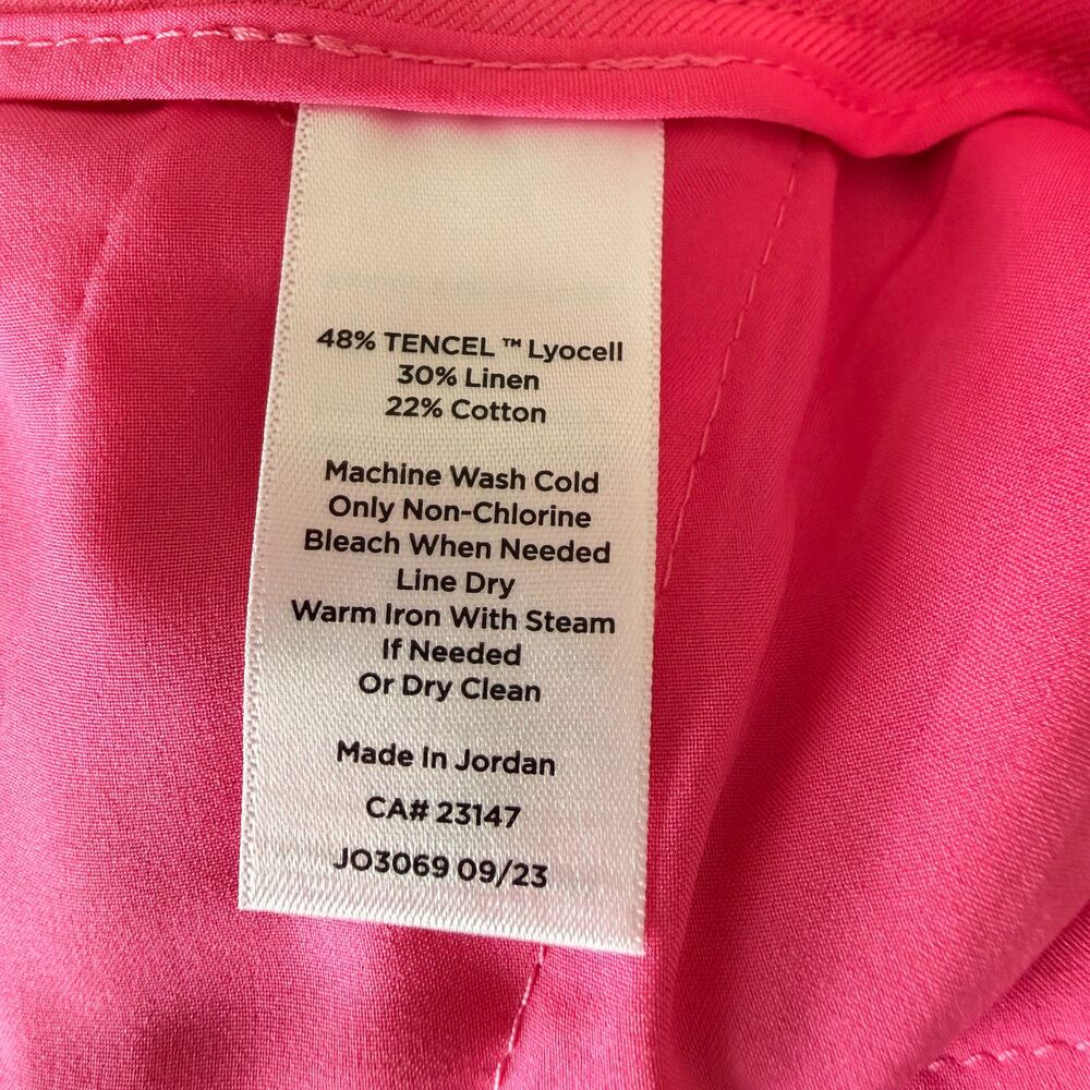 Talbots Greenwich Pant Pink Wide Leg Linen Blend Pants Plus Petite 16WP Pockets - Picture 5 of 6